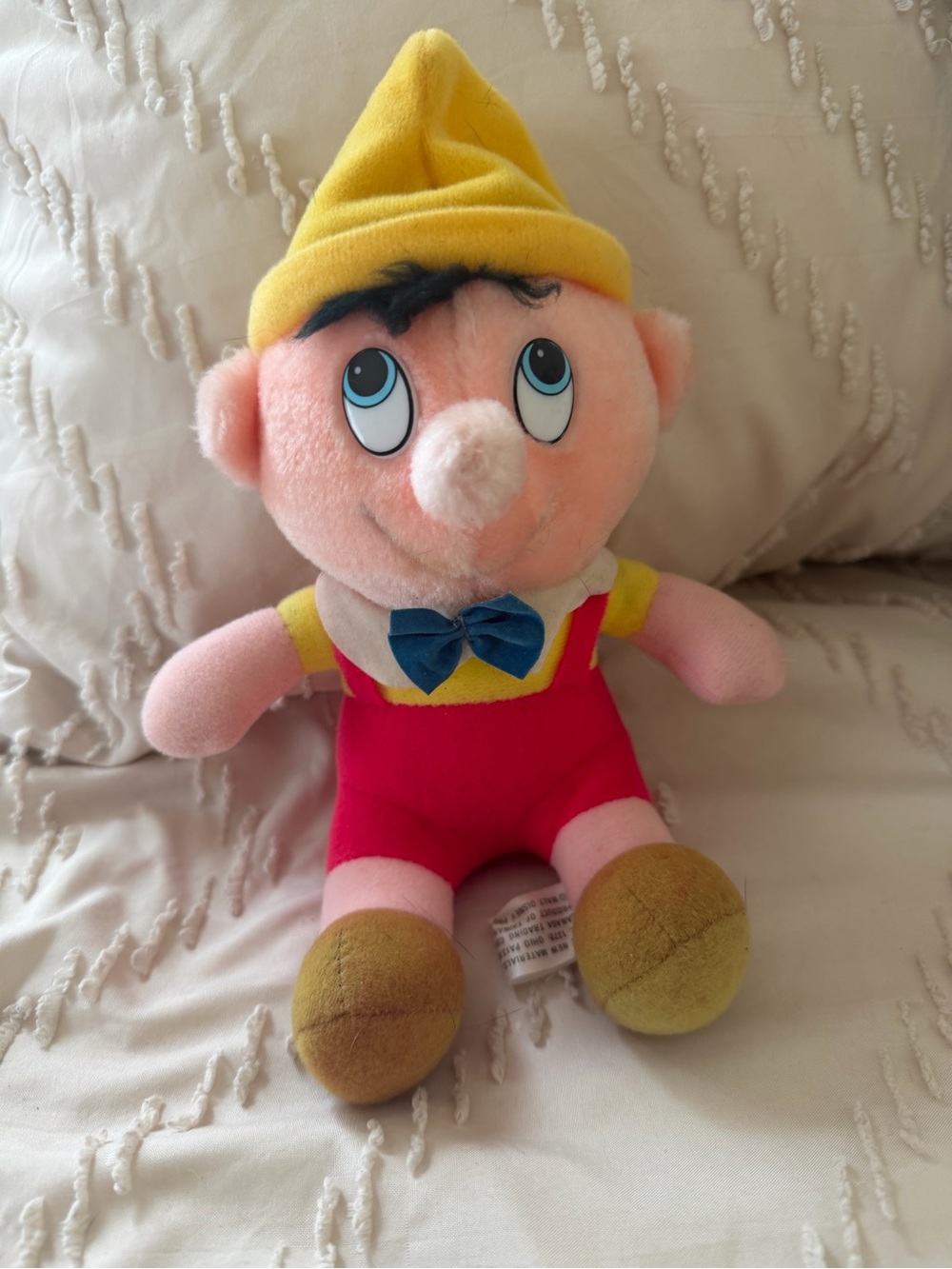 Vintage Pinnichio plush toy, 8 inches tall